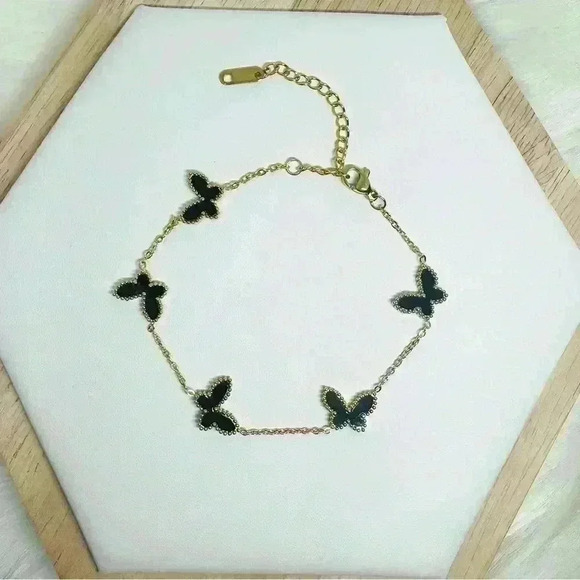 Butterfly Buttercup Bracelet in Black - Picture 5 of 7